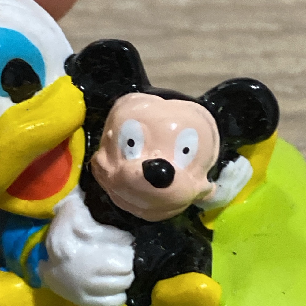 1984 1.5"  Disney Baby Donald Duck with Mickey Mouse Plushie PVC Cake topper